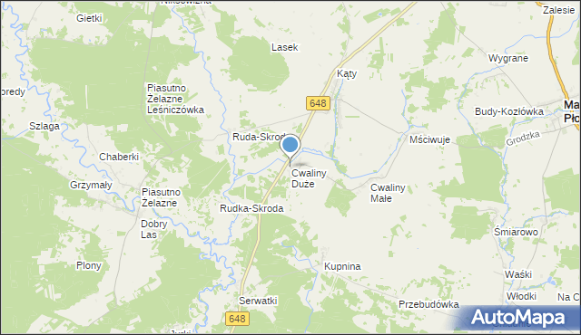 mapa Cwaliny Duże, Cwaliny Duże na mapie Targeo